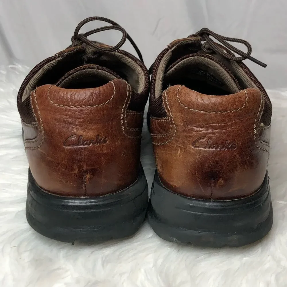 Men's Clarks Oxfords Shoes Brown Leather Lightweight Laced Size 9.5M 82469